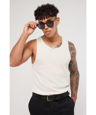 Common Need Waffle Singlet Oat Marle