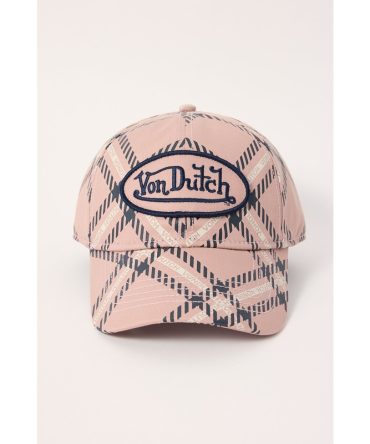 Von Dutch Dad Cap Pink Plaid