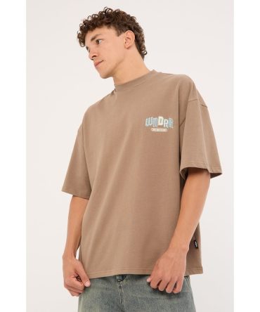 Wndrr Chant Heavy Weight Tee Taupe