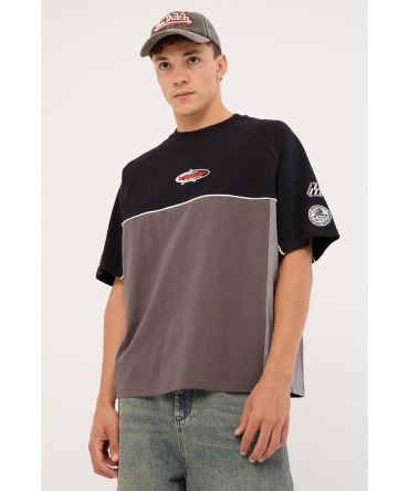 Worship Strike 2 Panel Raglan Oversize Tee Black