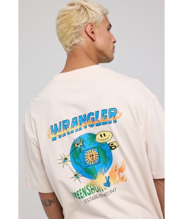 Wrangler World Tour Slacker Tee Ecru