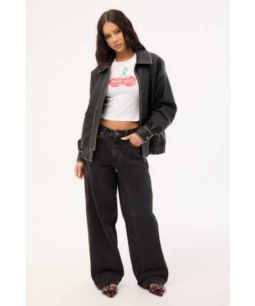 Worship Hangtime Sloucher Jean Black Rinse