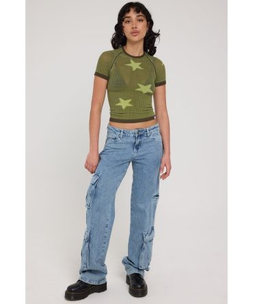 Worship Junkyard Cargo Low Rider Jean Spirit Blue