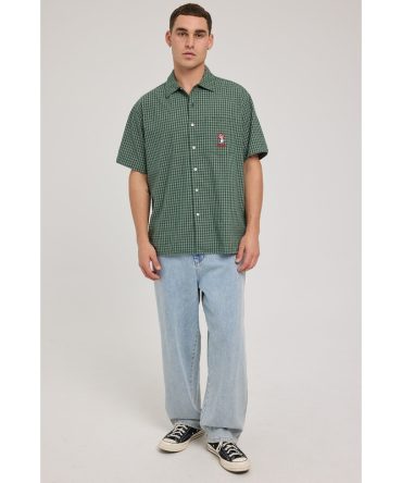 Worship Viper Check Shirt Hedge Green