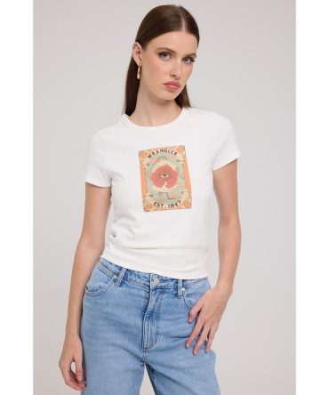 Wrangler Mystic Eye Staple Rib Tee Vintage White