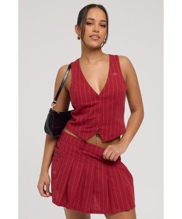 Worship Logic Pleat Mini Skirt Late Night Port