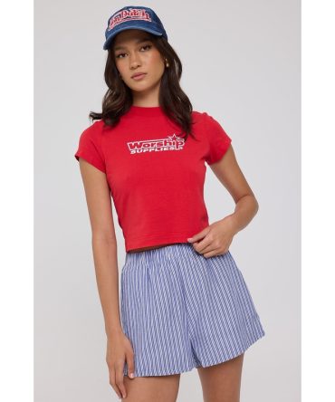 Worship Pusher Teeny Tee Lucky Red