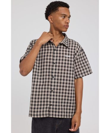 Xlarge 91 Oxford SS Shirt Tan/Black Check