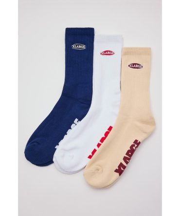 Xlarge Patch Sock 3Pack Multi Coloured