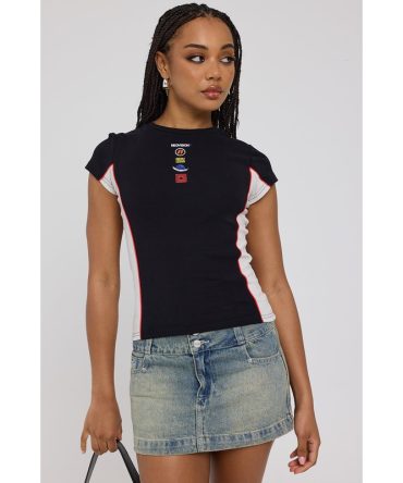 Worship 00’s Micro Skirt Garbage Grime Blue