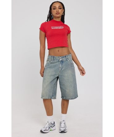 Worship 00s Baggy Short Garbage Grime Blue