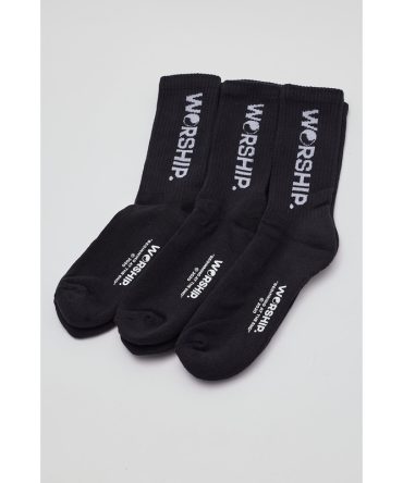Worship Core Socks 3 Pack Black