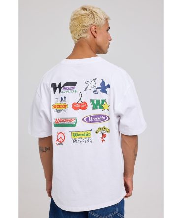 Worship Logomania Tee White