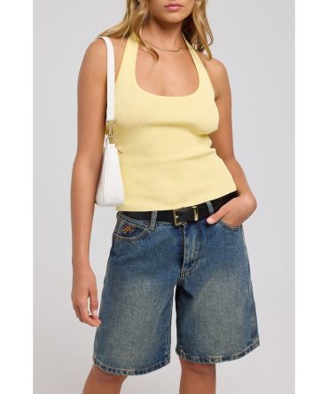Worship Try Again Sloucher Short Dirty Mid Blue