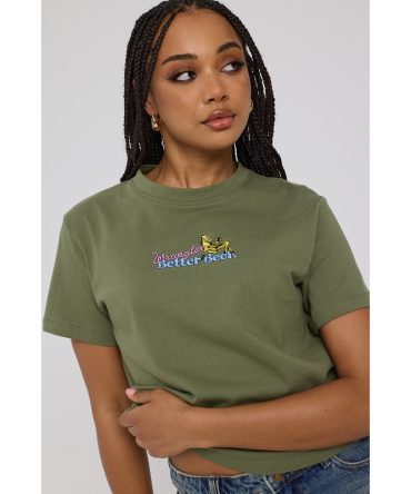 Wrangler Thirsty Shrunken Tee Moss