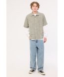 Worship Big Baggy Jean Black Rinse Purple Stitch