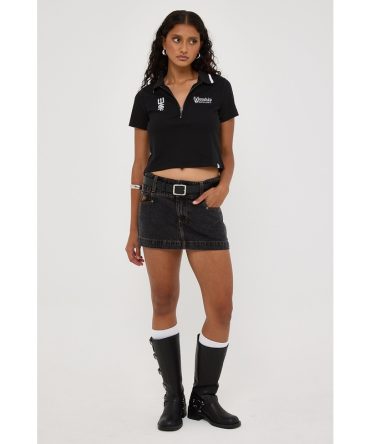 Worship 00s Micro Skirt Black Rinse