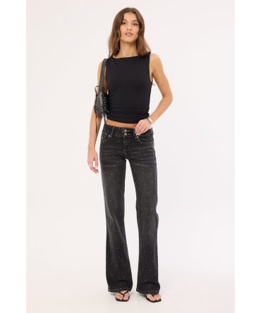Worship Shatter Bootcut Low Rider Black Rinse
