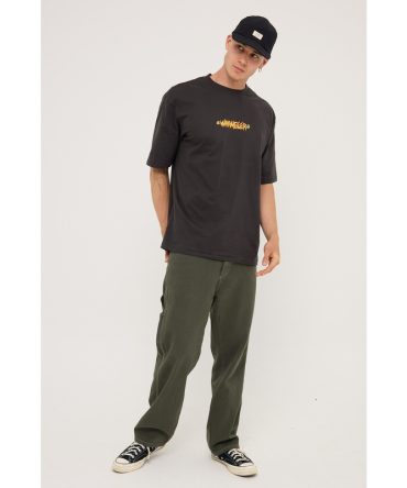 Wrangler Fossil Puff Slacker Tee Worn Black