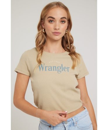 Wrangler Reactions Baby Rib Tee Khaki Stone