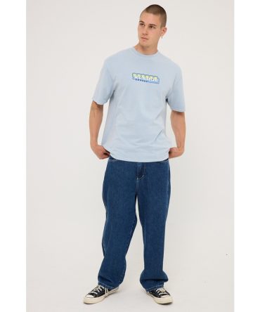 Xlarge Six Stars Boxy SS Tee Pigment Bleach Blue