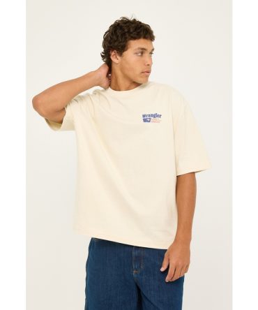 Wrangler Race Track Boxcar Tee Ecru