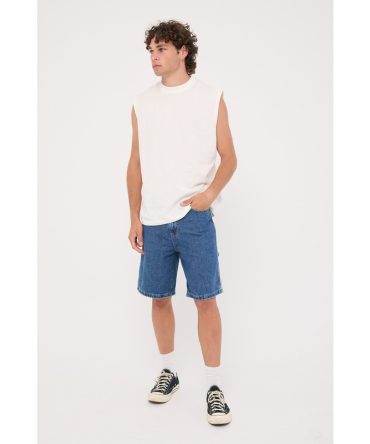 Worship Orion Carpenter Jean Short Worn Blue Rinse