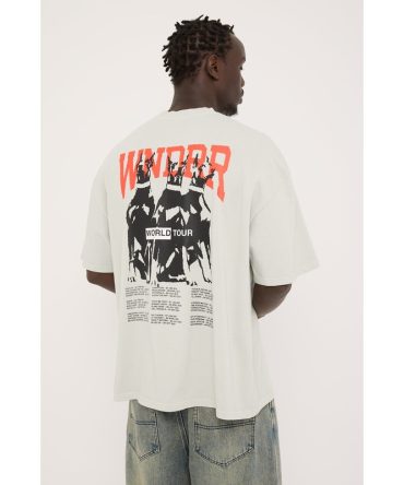 Wndrr World Tour Heavy Weight Tee Washed White