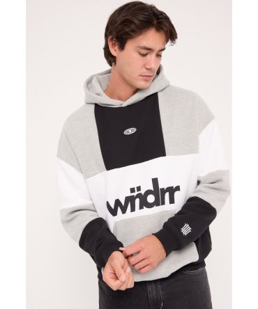 Wndrr Global Panel Hood Sweat Black/Grey Marle