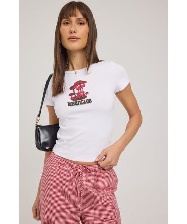 Wrangler Shroom Staple Rib Tee Optic White