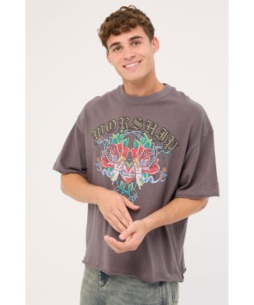 Worship Ned Oversize Tee Worn Black