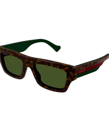 GG1301S 002 HAVANA W/GREEN RED STRIPE/GREEN LENS